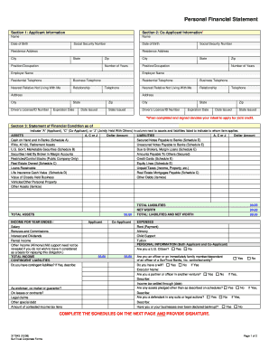 suntrust personal financial statement