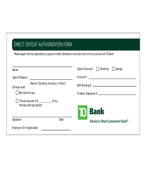 bank direct deposit form