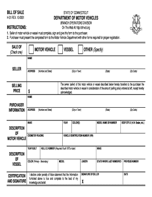 ct dmv bill of