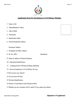 civil defence online form