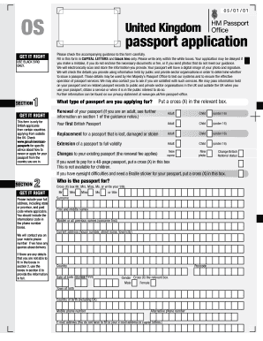 uk passport form