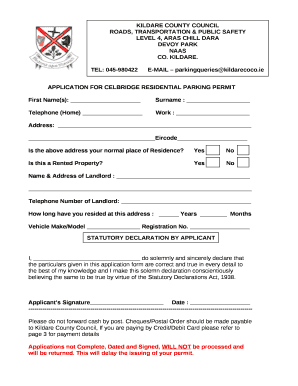Free Printable Parking Permit Template - Page 2 | pdfFiller
